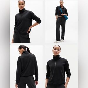 Athleta Seasoft Quarter-Zip Pullover Gray Size Medium